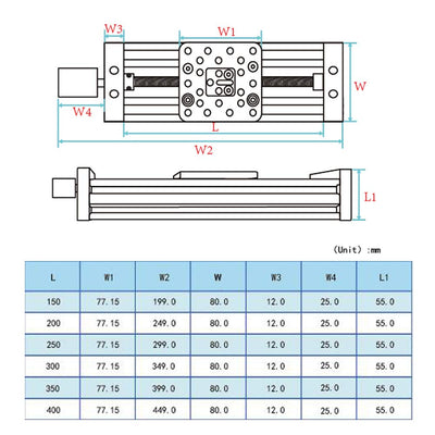 Zeberoxyz 200mm 4080U Z-Achsen-Schrauben-Schiebetisch-Linearaktuator-Kit Linearmodul für 3D-Drucker