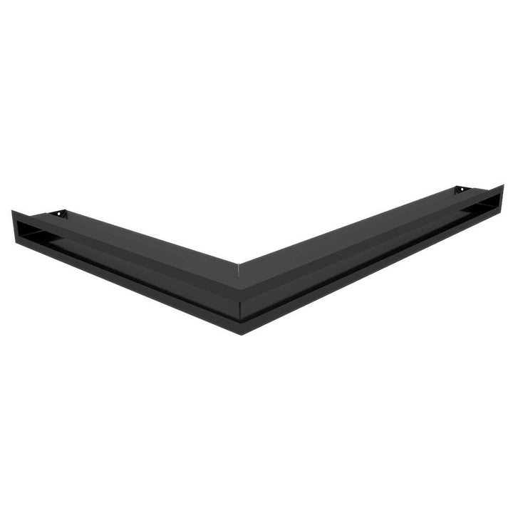 KRATKI Lüftungsgitter LUFT | rechtes Eckkamingitter 547 x 766 x 60 mm | Schwarz | Abluftgitter für K