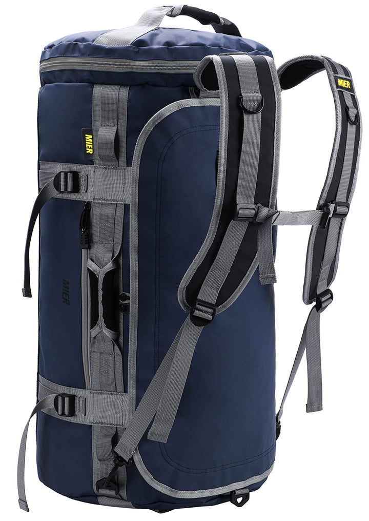MIER Grosse Sporttasche wasserdicht Sportrucksack mit Schuhfach umwandelbar in Rucksack, 45L/60L/90L