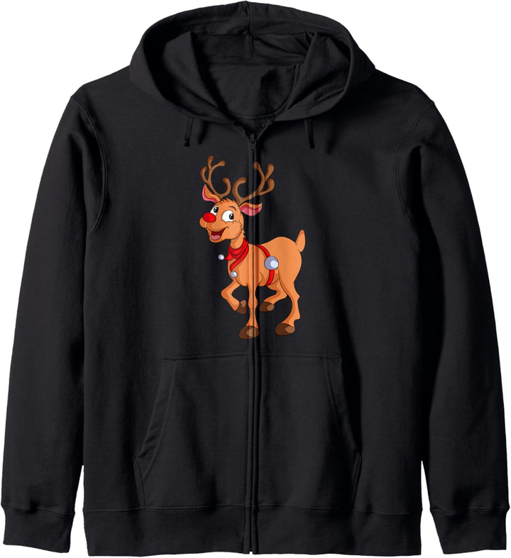 Rentier Lustig Weihnachten Xmas Christmas Nikolaus Geschenk Kapuzenjacke