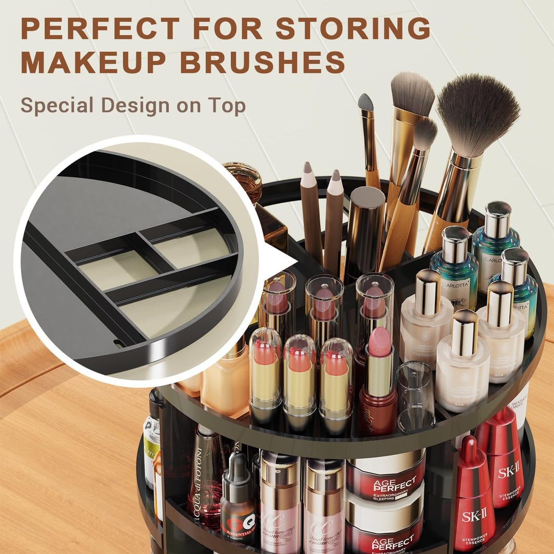 Auxmir Make Up Organizer mit 9 Einstellbaren Stufen, 360° Drehbar Schminktisch Kosmetik Organizer, E