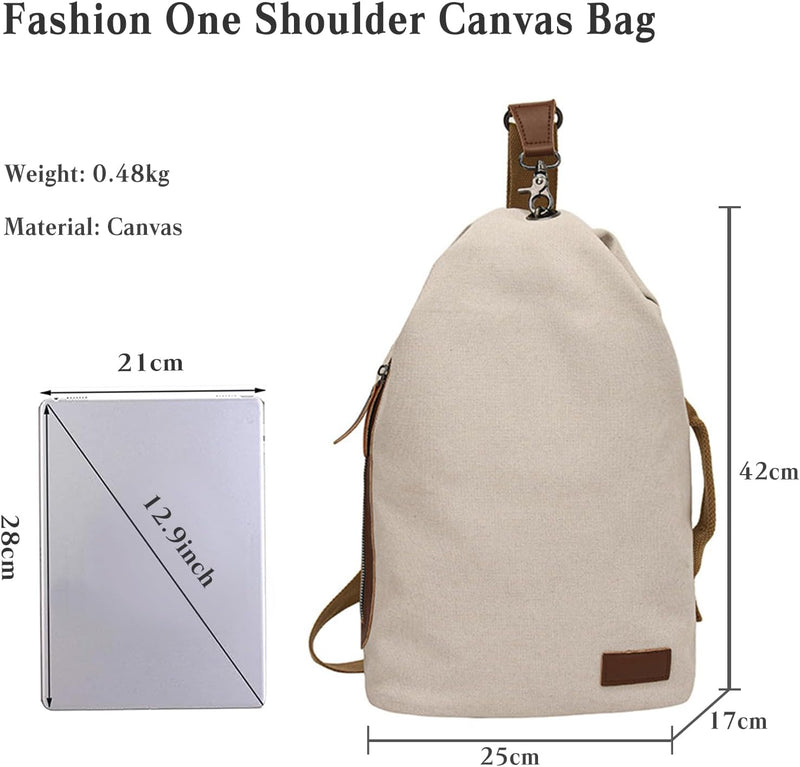 CORIOS Unisex Brusttasche Sling Rucksack Herren Damen Canvas Schultertasche Leicht Crossbody Umhänge