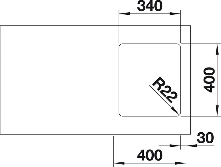 BLANCO ANDANO 340-U | Edelstahl | Einbauart: Unterbau | ohne Ablauffernbedienung | 40er Unterschrank