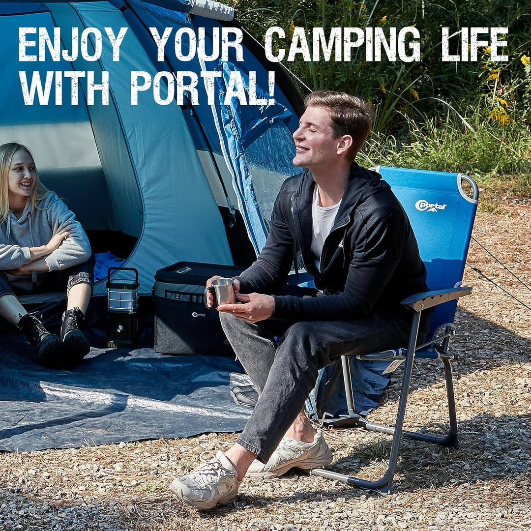 Portal Campingstuhl faltbar Klappstuhl Camping bis 100kg belastbar leicht Angelstuhl Strandstuhl kla