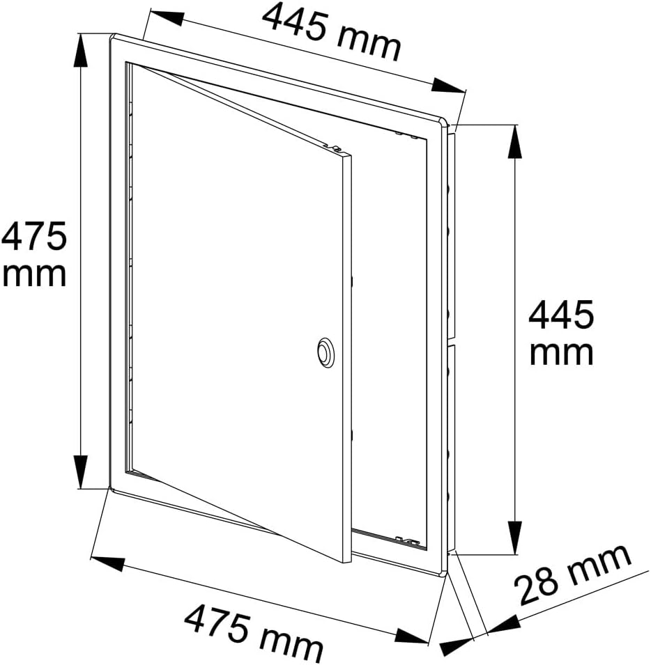 AWENTA 450 x 450 mm ABS-Inspektionsklappe für Lüftungssysteme, Rauchrohre, Wasserzähler – Kunststoff