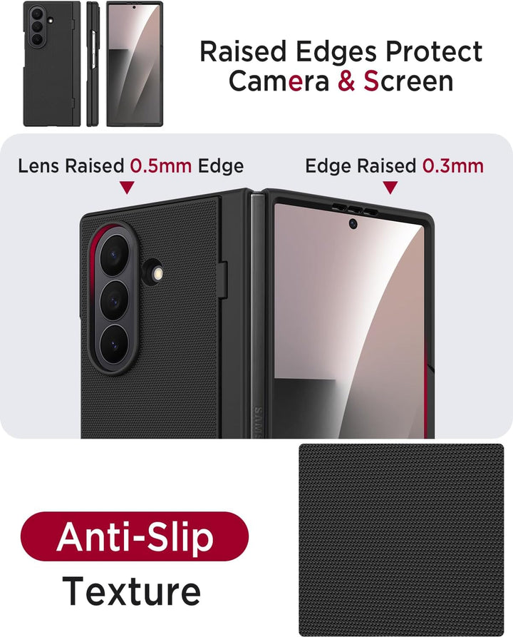 Miimall Handyhülle Kompatibel mit Samsung Galaxy Z Fold 7 Hülle mit Ständer, [HD Displayschutz] Ultr