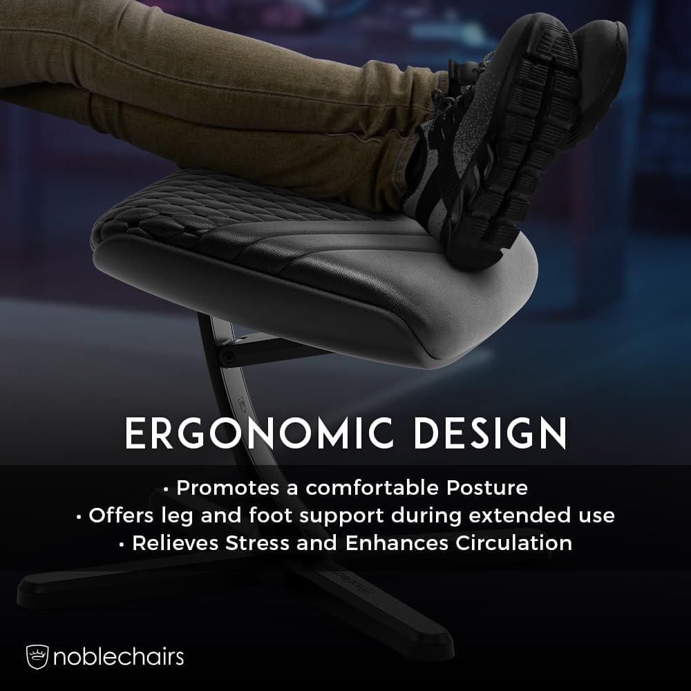 noblechairs Footrest V2.0, Real Leather Edition, 45-Grad Neigung, Premium Materialien, Lederbezug, S