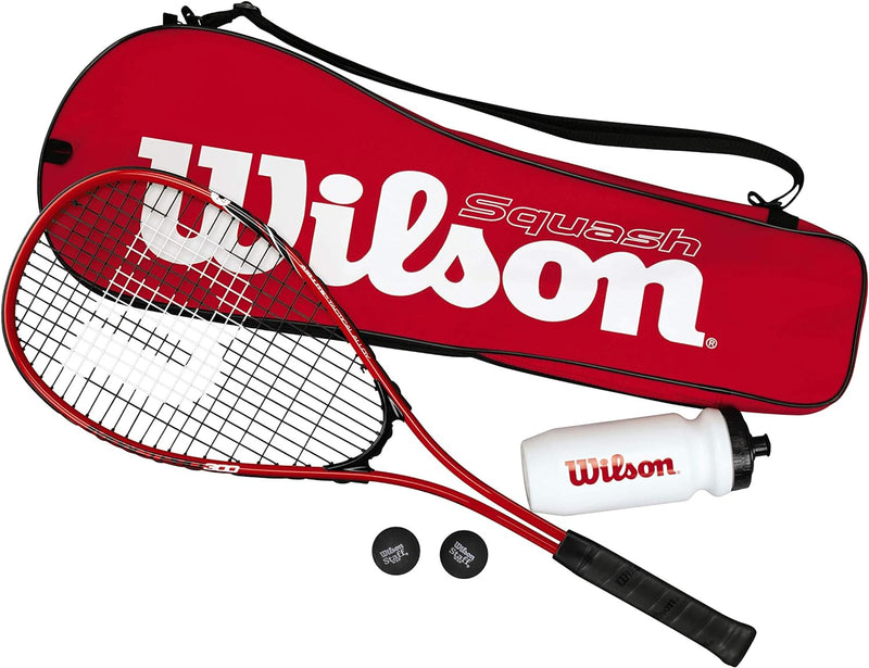 Wilson Squash-Set, Starter, Schläger, Bälle, Trinkflasche, Tasche, Damen/Herren, Starter Squash Kit