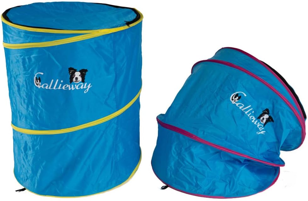 Callieway Hoopers Agility Barrel – Tonne/Fass für Hundetraining (Doppelpack, Blau) | Leicht, stabil
