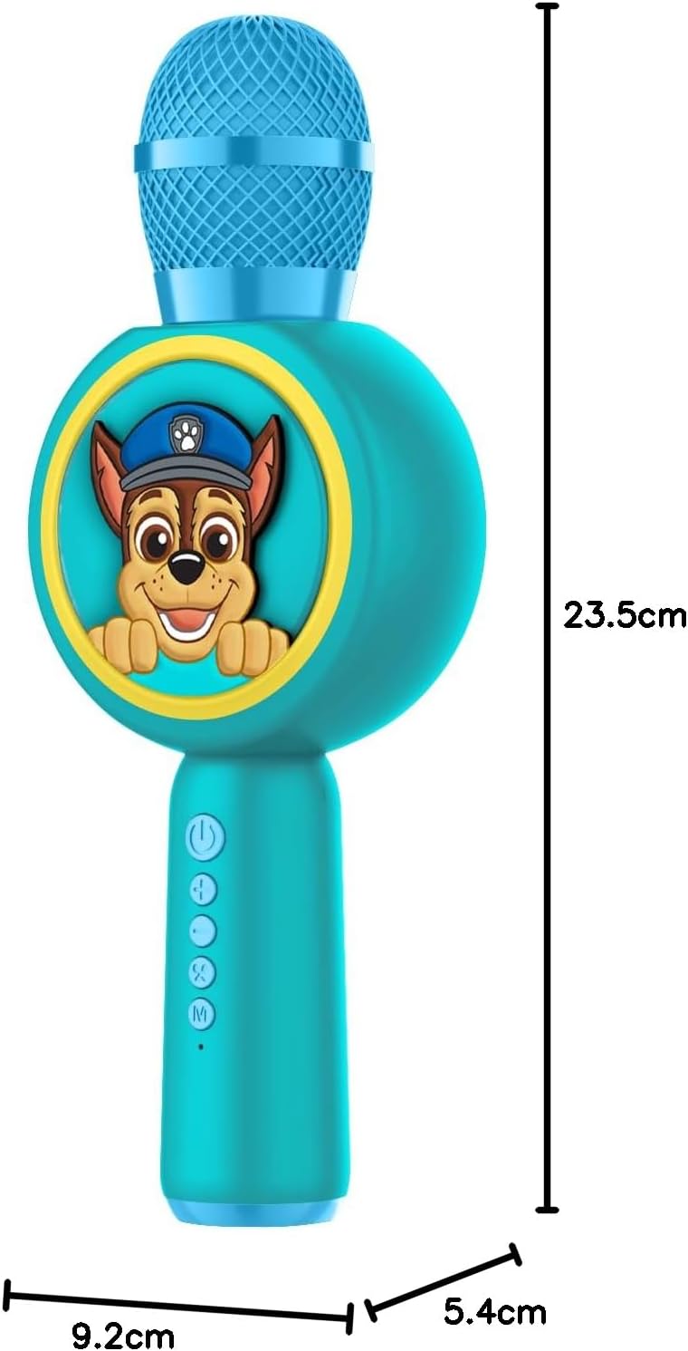 Paw Patrol Karaoke-Mikrofon mit kabellosem Lautsprecher und LED-Leuchten