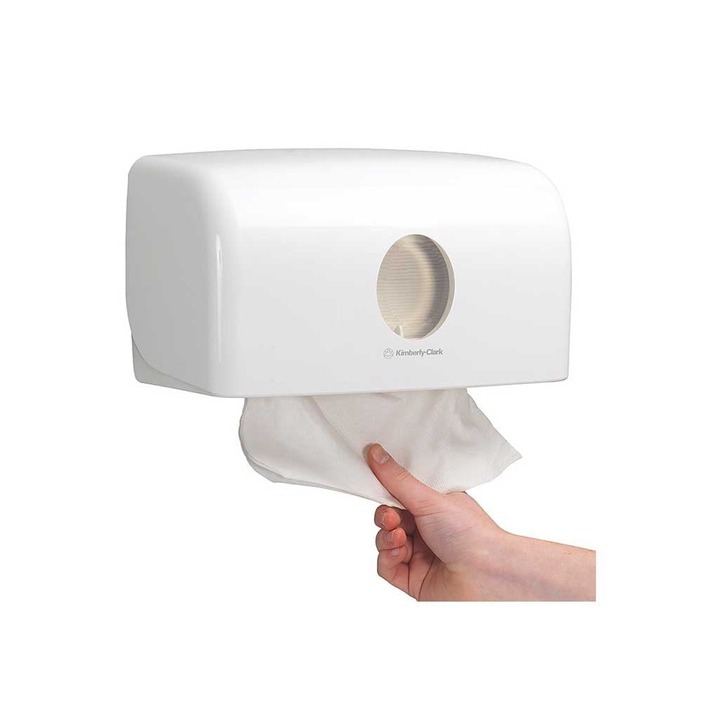 Aquarius Multifold-Handtuchspender 6956 – 1 x kompakter Papiertuchspender, weiss Single, Single