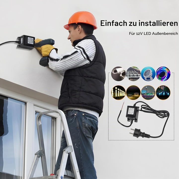 CPROSP LED Transformator 12v 15W ip68, LED Driver Aussen Wasserdicht, Pool Trafo 12v, Transformator