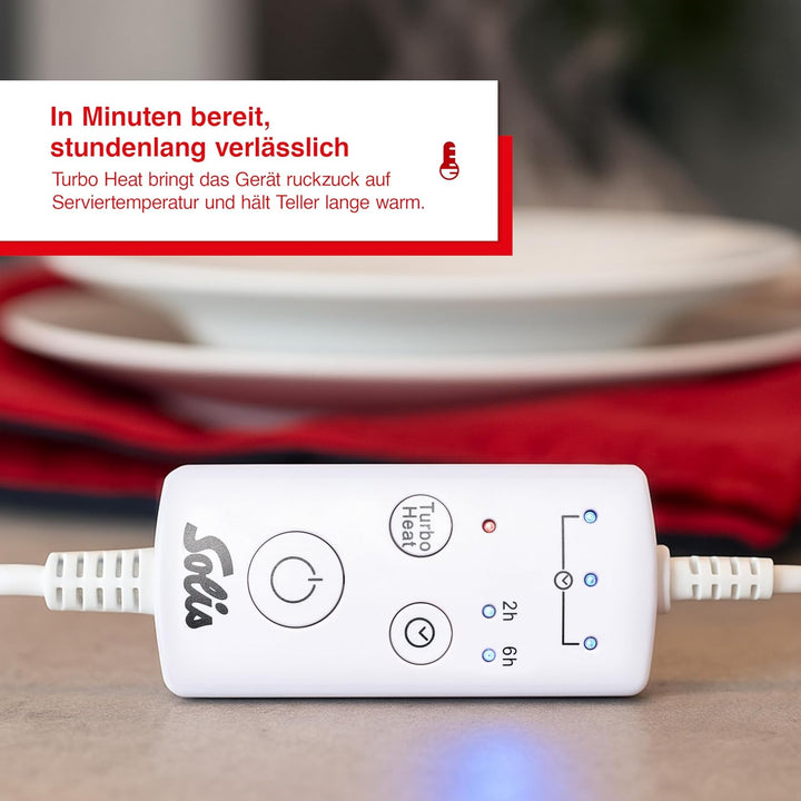 Solis Turbo Heat Tellerwärmer (Typ 8651) – Teller Warmhalter für bis zu 10 Teller, schnelle Erwärmun