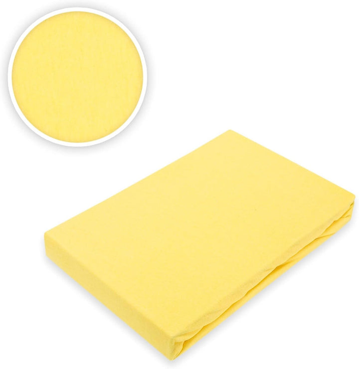 EXKLUSIV HEIMTEXTIL Topper Jersey Spannbettlaken Spannbetttuch Bettlaken Marke 200 x 220 cm Gelb Gel