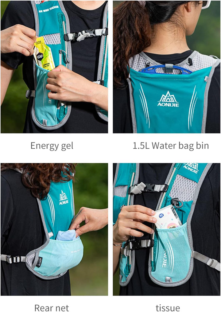 Laufrucksack Trinkrucksack 5L Leichter Laufen Rucksack Fahrradrucksack mit Optional Trinksystem für