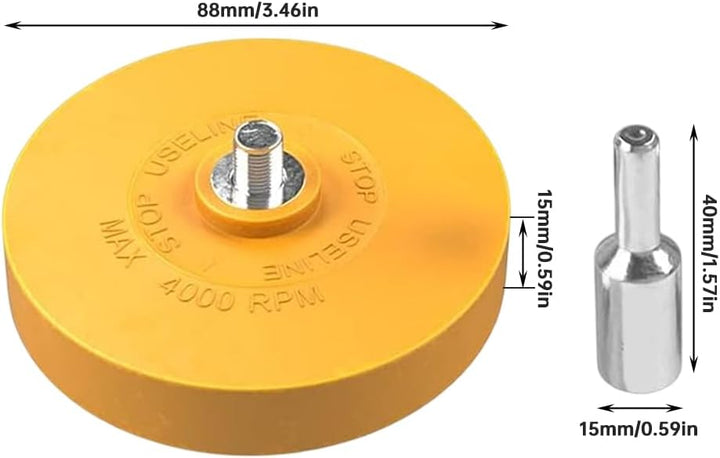 5 x Folienradierer Set mit 1x Adapter zum Professionellen Entfernen von Folien und Kleberesten am Fa