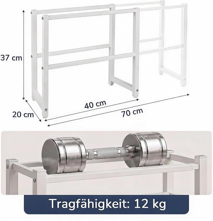 Ausziehbar Schuhregal mit 2 Etagen, Metall-Schuhständer Schmal Kleines Schuhregal, Robustes Design,