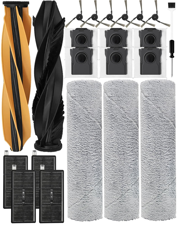 23 Stück Aqua10 Zubehör für Dreame Aqua10 Ultra Track Complete Saugroboter Ersatzteile:2 Hauptbürste