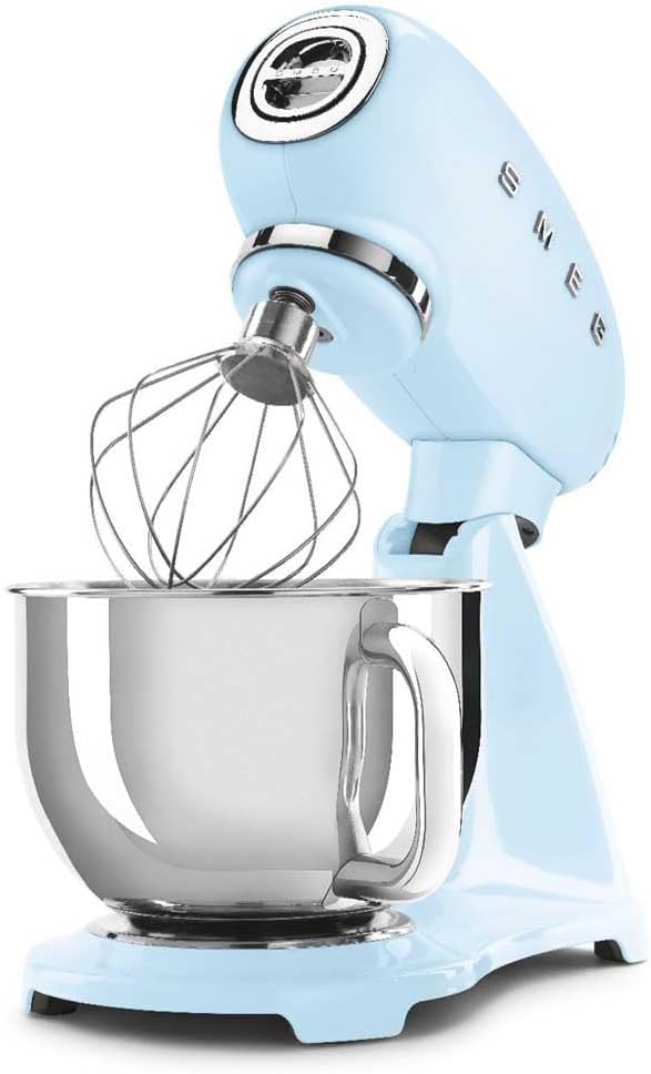 Smeg SMF03RDEU Planetenmischer mit einer Leistung von 800 W SMF03RDEU-Pastellblau, Edelstahl, Pastel