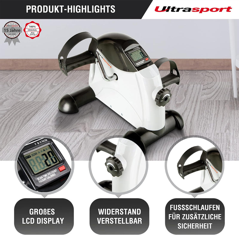 Ultrasport Mini Bike 2in1/3in1, Mini-Heimtrainer, Arm- und Beintrainer, Heimtrainer, Pedaltrainer fü