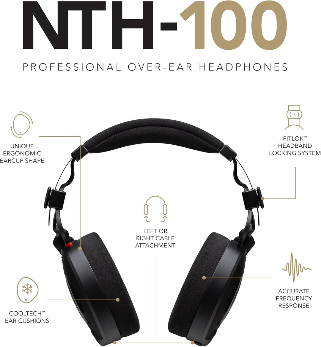 RØDE NTH-100 Professional Over-ear Headphones For Content Creation, Music Production, Mixing and Aud