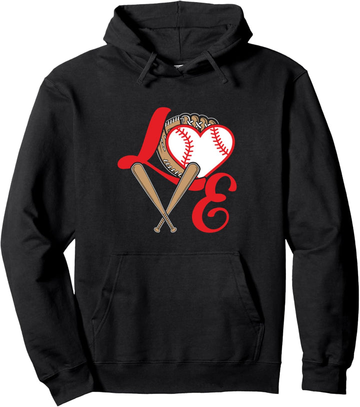 Love Baseball Gift Baseball Player Gifts Mom Coach Softball Pullover Hoodie