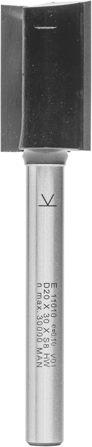 ENT 11010 Nutfräser HW, Schaft (S) 8 mm, Durchmesser (D) 20 mm, NL 30 mm, SL 58 mm, GL 90 mm, mit Ha