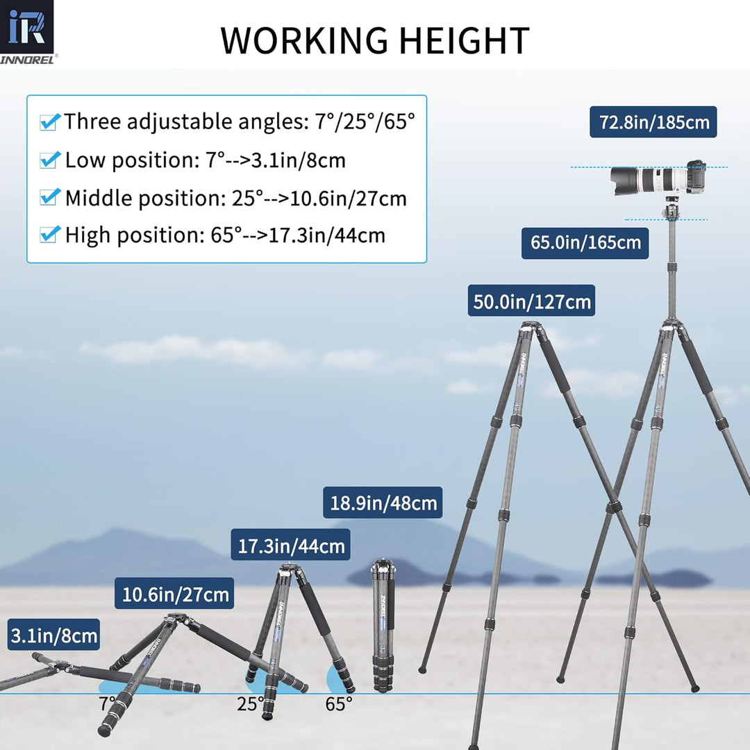 Karbonfaser-Stativ-INNOREL KT284C Super tragbares Reisestativ für DSLR-Kamera Robuster kompakter Stä
