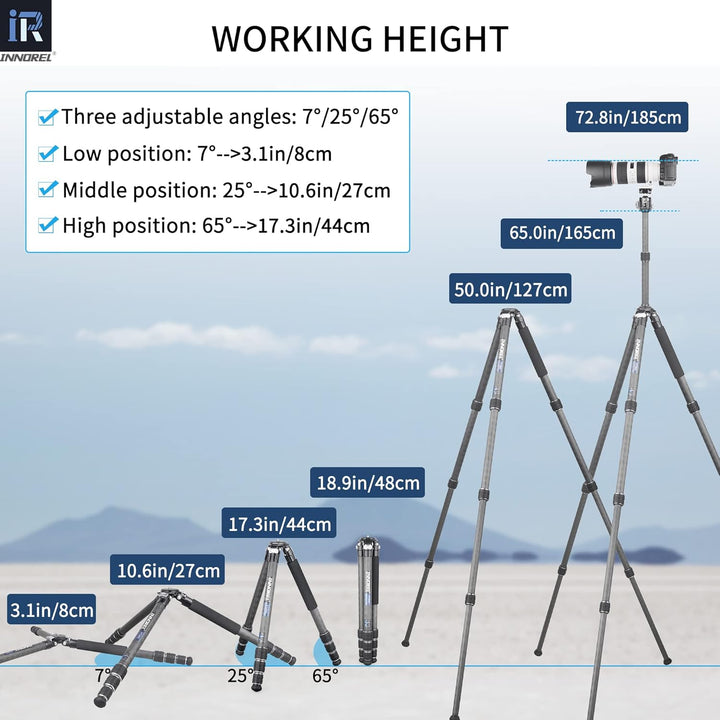Karbonfaser-Stativ-INNOREL KT284C Super tragbares Reisestativ für DSLR-Kamera Robuster kompakter Stä
