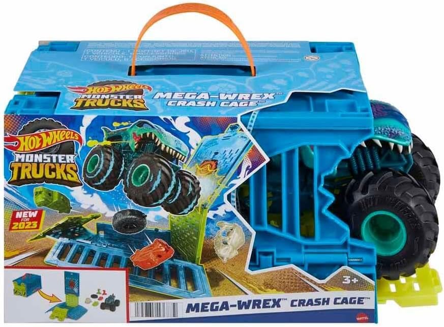 Hot Wheels Monster Trucks 1:24 Mega-Wrex Oversized Crash Cage Playset Mehrfarbig OneSize
