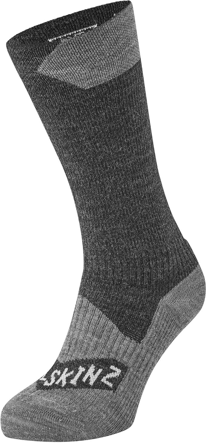 SealSkinz Raynham Waterproof All Weather Mid Length Sock GreyGrey Marl Unisex S XL Grey/Grey Marl, X