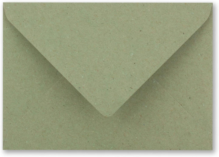700x kleine Umschläge aus Kraftpapier in Grün DIN C7 8,1 x 11,4 cm mit Spitzklappe und Nassklebung i