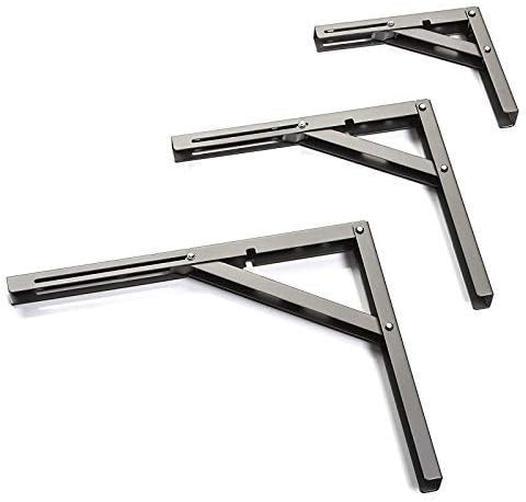2 Stück SO-TECH® Klappkonsole Profi-Nr.1 L200 Länge: 200 mm/Höhe 160 mm Edelstahloptik matt (satin)