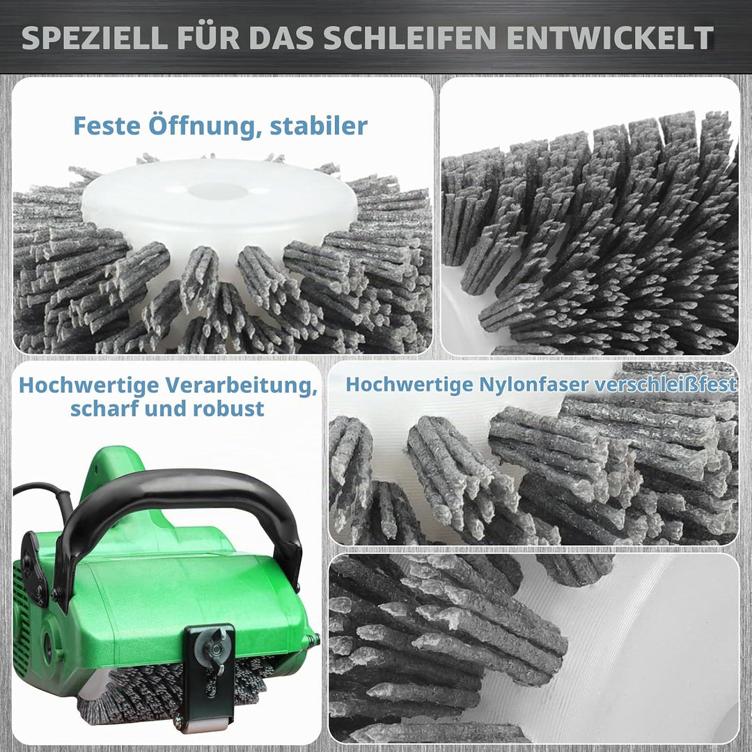 Schleifbürsten,120 Körnung 120x100mm Nylonbürste, Polierbürste zum Holzverarbeitung, Grit Bürste Bri
