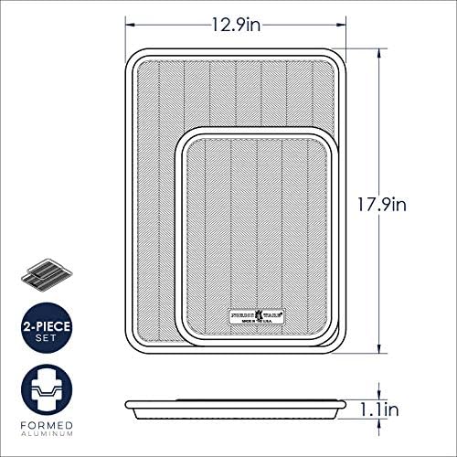 Nordic Ware 2-Piece Prism Set-Half, Quarter Sheet, Aluminum Half and Quarter Sheet 1 Pack, Half and