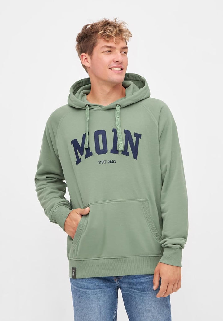 derbe Herren Hoodie Moin GOTS S Hedge Green/Navy, S Hedge Green/Navy
