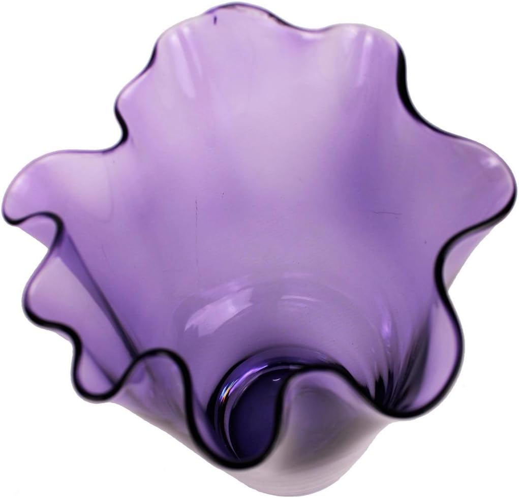 SIGNATURE HOME COLLECTION Glasvase mundgeblasen Dekovase Blumenvase, Glas, Lila Fliederfarben, 21 x