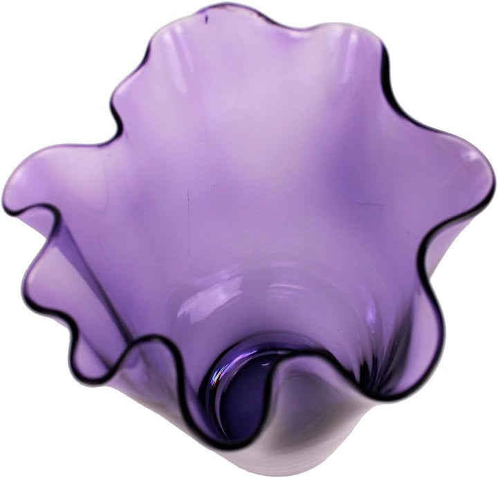 SIGNATURE HOME COLLECTION Glasvase mundgeblasen Dekovase Blumenvase, Glas, Lila Fliederfarben, 21 x
