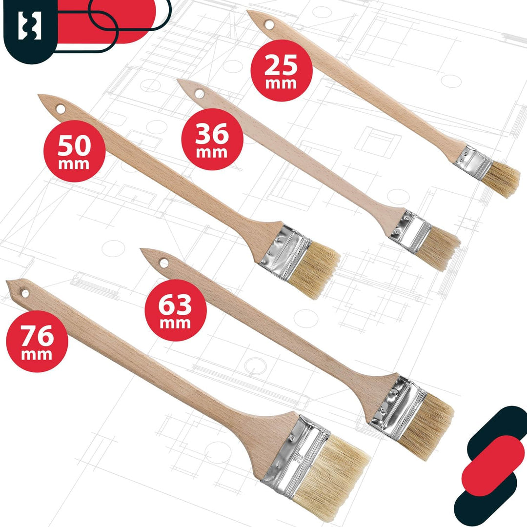 KOTARBAU® 10er Set Heizkörperpinsel 76 mm Winkelpinsel Lasurpinsel Lackierpinsel Malerpinsel Holzpin