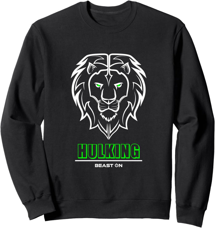 Löwe Kopf Hulking Grün Gym Workout Fitness Training Gains Sweatshirt