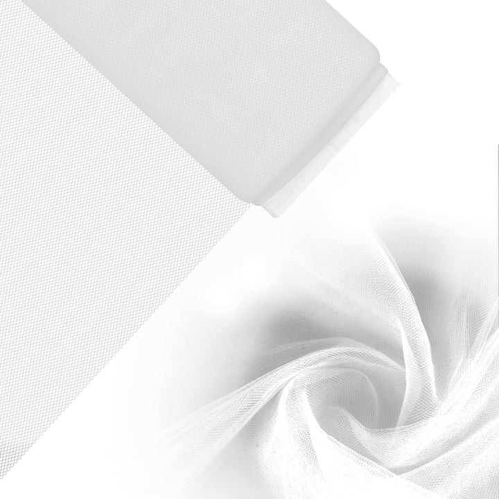 Handi Stitch Breite Tüll Stoff Rolle Weiss – 137 cm Breit x 18 m Lang - Tüllstoff Weiss Polyester Tü