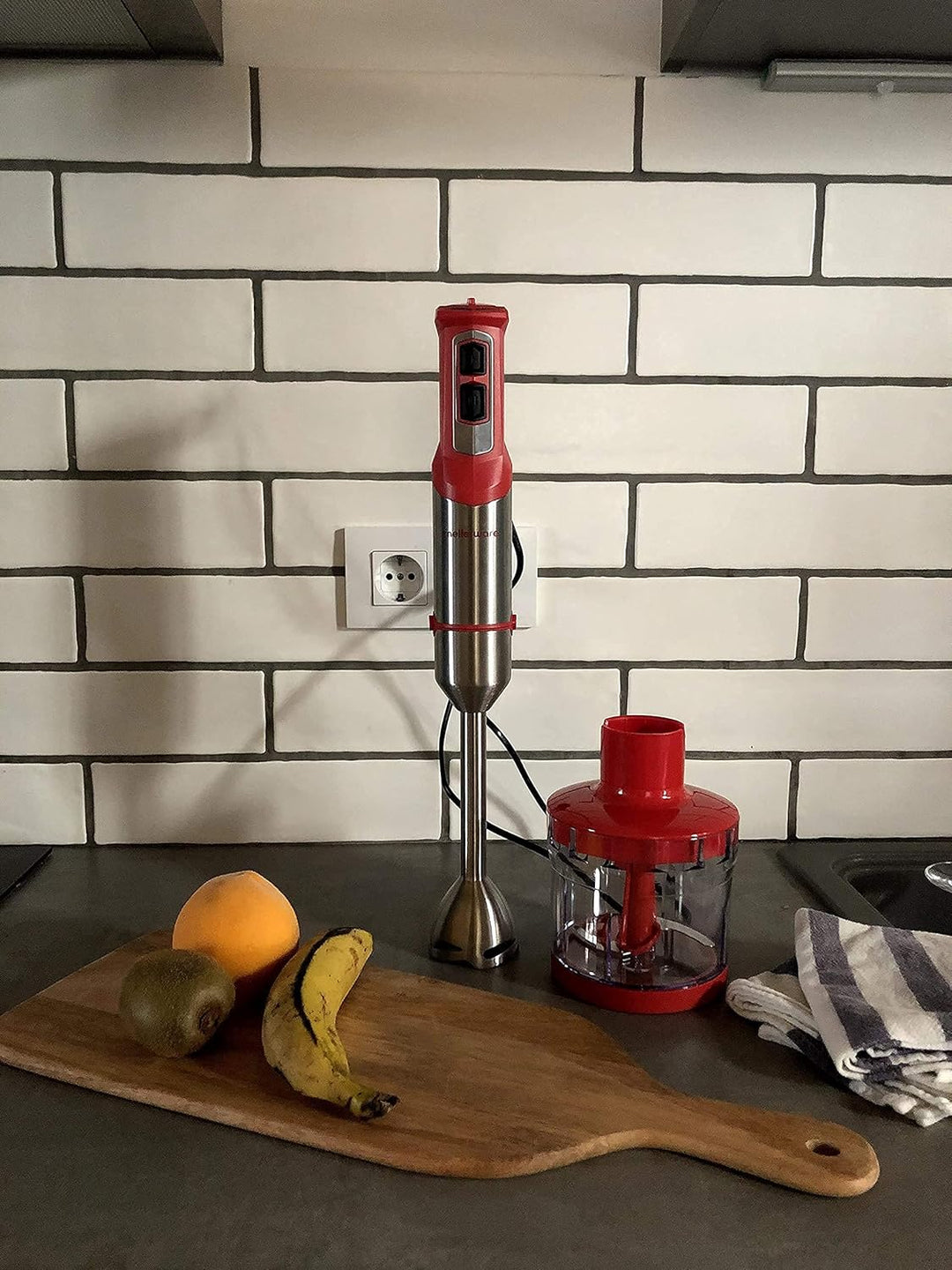 Mellerware - Handmixer Spiro! | 1000W Elektrohacker | Edelstahl | Einstellbare Geschwindigkeit | LED