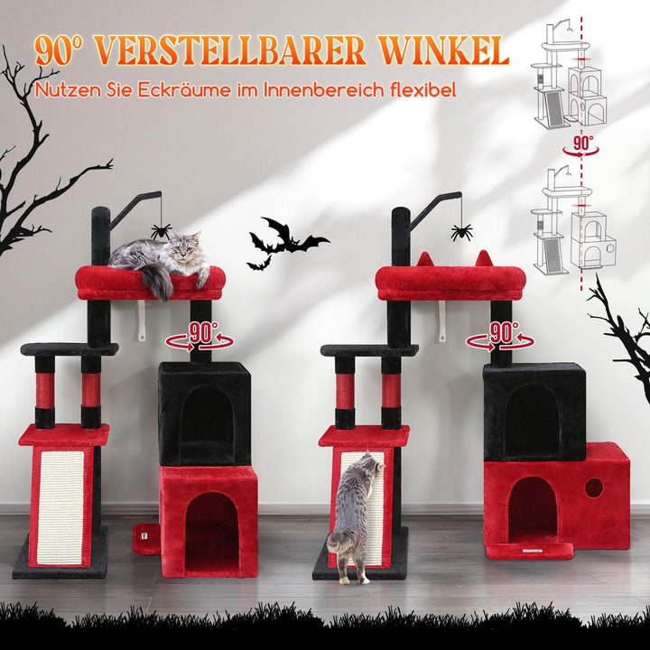 Globlazer F50 Kratzbaum mit Katzenhaus L:50cm Sisalrampe für Katzen Senior | Katzenbaum Stabil für E