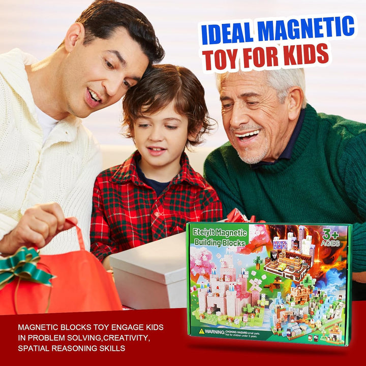Eteiylt Magnetische Bausteine 150 Stück, Magnetbausteine Magnet Spiele Spielzeug, Magnetische Bauste