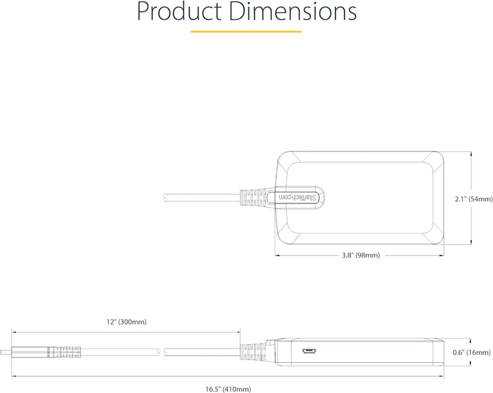 StarTech.com 4 Port USB C Hub - USB C auf 4X USB-A 5Gbit/s Hub mit Optionalem Zusatzstromanschluss -