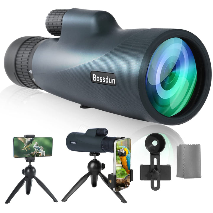 10-30x50 Zoom-Monokular-Teleskop mit Stativ Tragetasche Handschlaufe Telefonadapter - BAK4 Prisma &