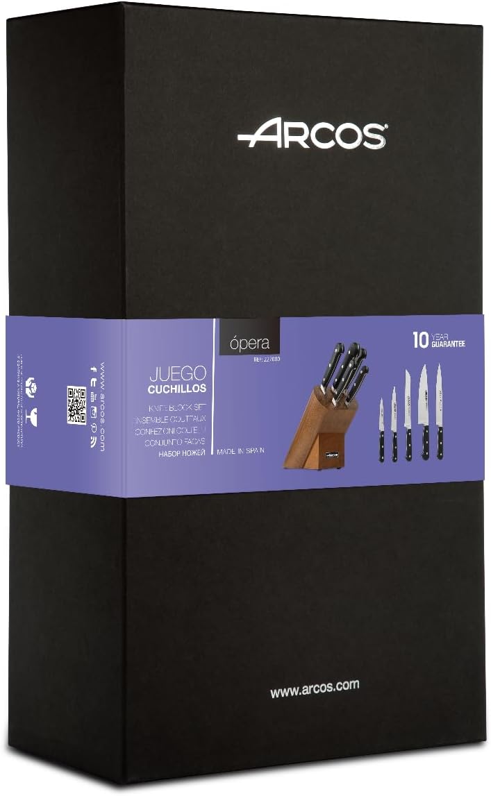 Arcos 227000 Opera - Küchenmesser-Set 5 Stück (5 Messer) - NITRUM geschmiedetem Edelstahl - HandGrif