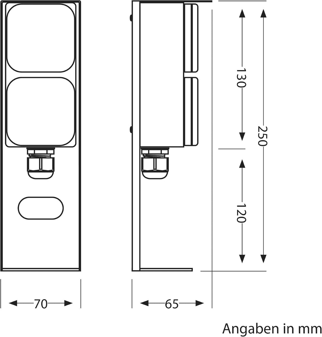 ledscom.de 2 Stück Garten Steckdosensäule PIWI für aussen, IP44, 2-fach, Edelstahl, anthrazit, eckig