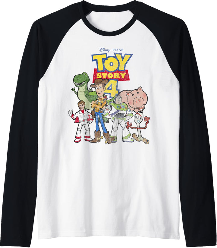 Disney Pixar Toy Story 4 New Group Shot Movie Logo Poster Raglan