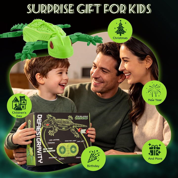 Gecko Wandflitzer, Wandflitzer Gecko Spielzeug, 360° Rotation Ferngesteuerter Eidechse Wand Klettern